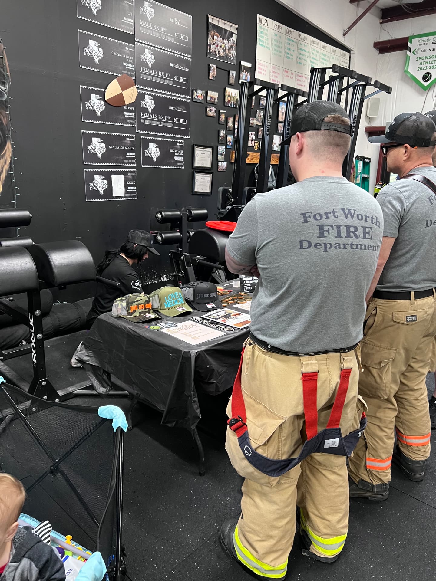 Firefighters at a Resiliency Project outreach table